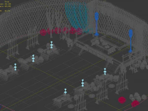 red army-big tent-indoor 3D Model