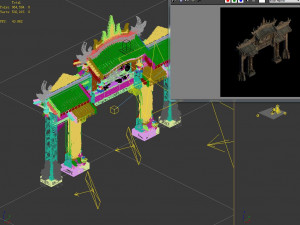 hongri taoist temple-gate 01 Model 3D