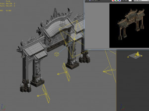 hongri taoist temple-gate 01 Model 3D