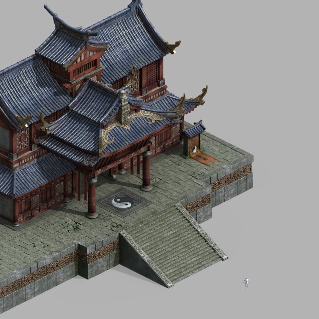 hongri taoist temple-house Modèle 3D .c4d .max .obj .3ds .fbx .stl .blend 