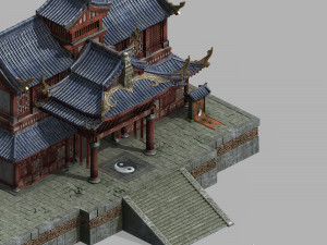 hongri taoist temple-house 3D Model