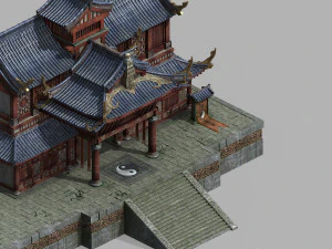 Hongri Taocu tapınak evi 3D Model
