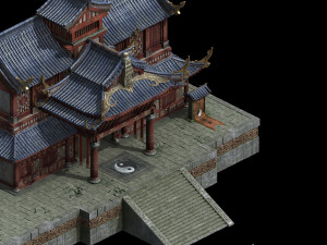 hongri taoist temple-house Modèle 3D
