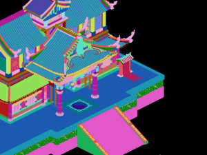 hongri taoist temple-house Modèle 3D