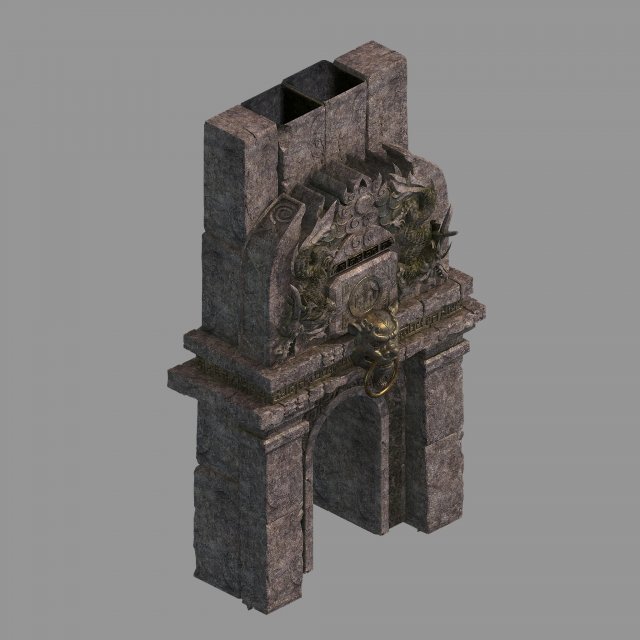 hongri taoist temple-the entrance of the mine 3Dモデル .c4d .max .obj .3ds .fbx .stl .blend 