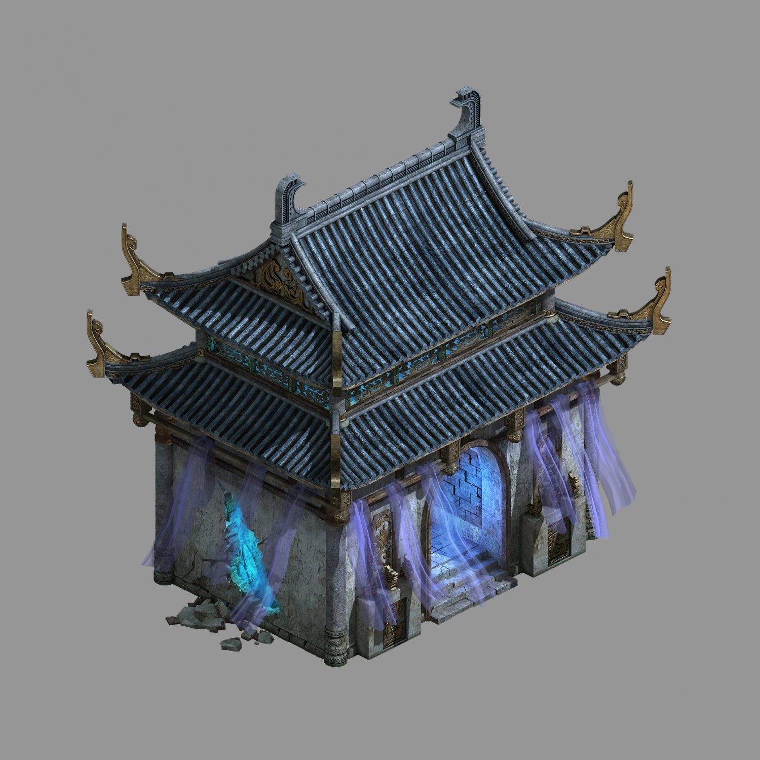 hongri taoist temple-temple 3D Model .c4d .max .obj .3ds .fbx .stl .blend 