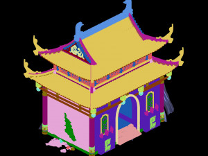 hongri taoist temple-temple 3D-Modell