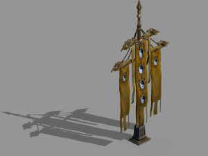 hongri taoist temple-broken flag 3D Model