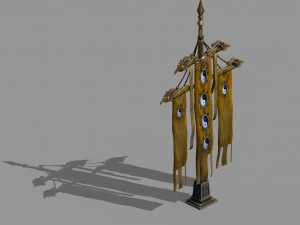 hongri taoist temple-broken flag 3D Model