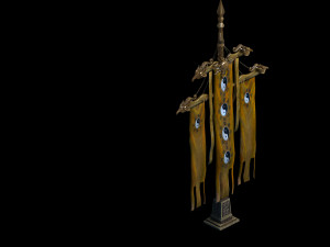 hongri taoist temple-broken flag 3D Model