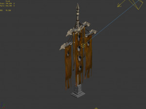 hongri taoist temple-broken flag 3D Model