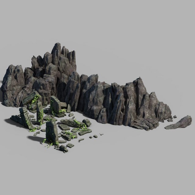 hongri taoist temple-remains 3D Model .c4d .max .obj .3ds .fbx .stl .blend