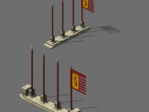 flag tower of honghe temple 3D 모델