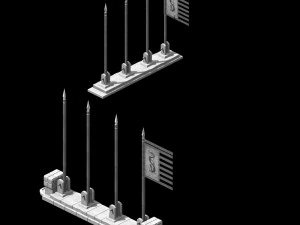flag tower of honghe temple 3D Model