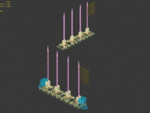 flag tower of honghe temple 3D Model