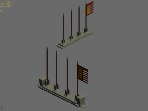 flag tower of honghe temple 3D Model
