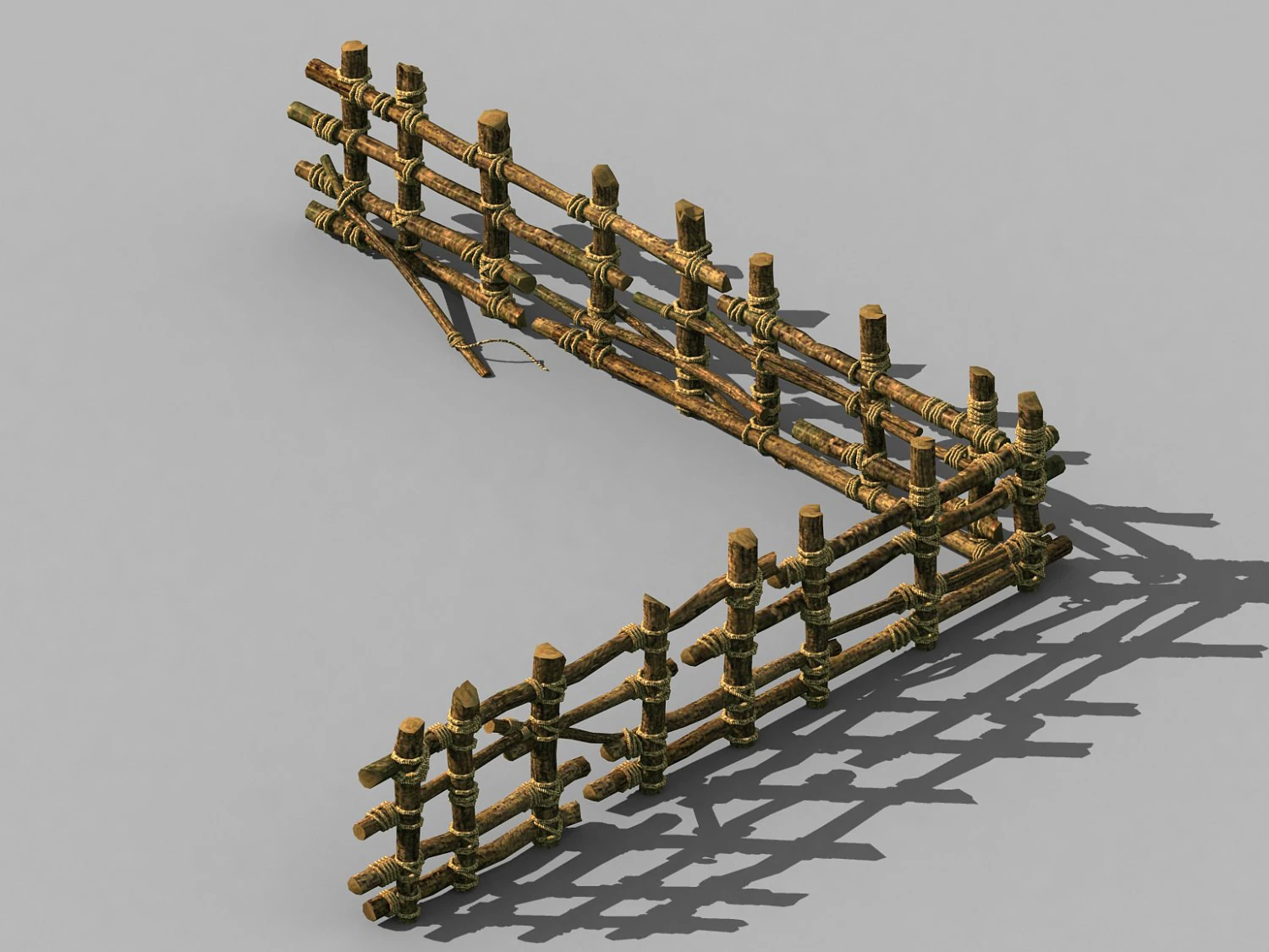 guard fence-wood 2 3D Model .c4d .max .obj .3ds .fbx .stl .blend 