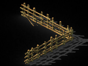 guard fence-wood 2 3D मॉडल