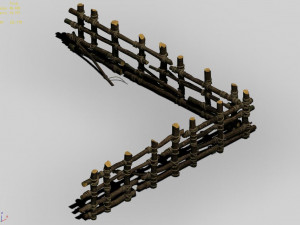 guard fence-wood 2 3D मॉडल