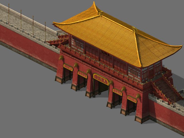 imperial city-city gate-city wall 785 3D-Modell .c4d .max .obj .3ds .fbx .stl .blend 