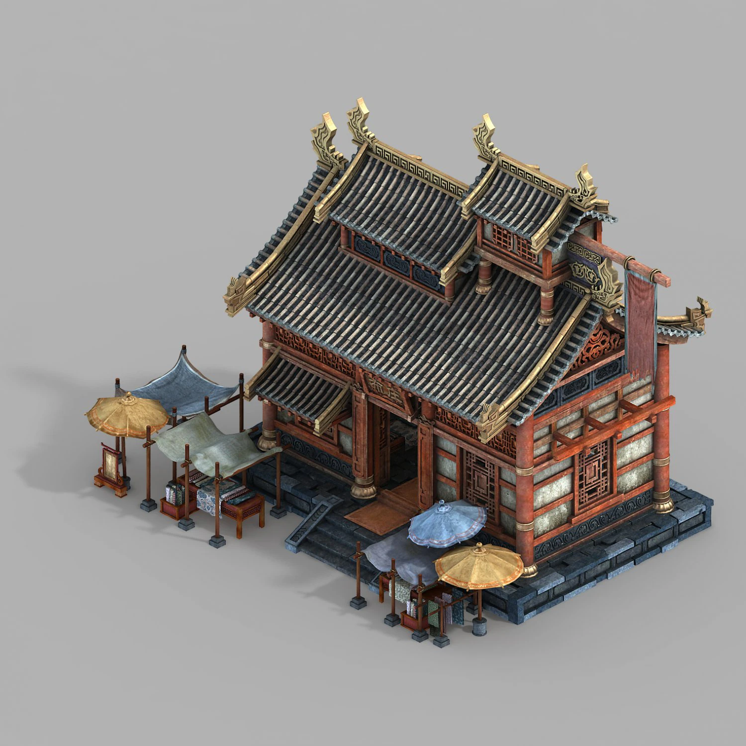 imperial city-shabak-cloth shop 3D Model .c4d .max .obj .3ds .fbx .stl .blend 