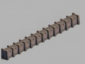 शाही शहर-शबक-शहर की दीवार 3D मॉडल