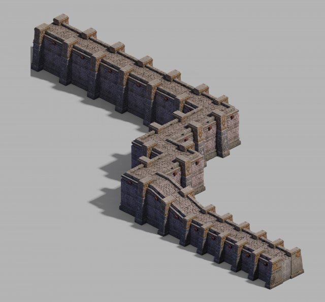 imperial city-shabak-city wall 02 3D Модель .c4d .max .obj .3ds .fbx .stl .blend 