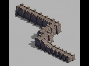 imperial city-shabak-city wall 02 3D Model