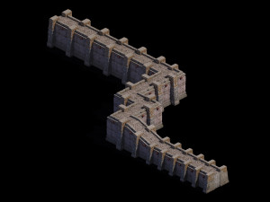 imperial city-shabak-city wall 02 3D Модель