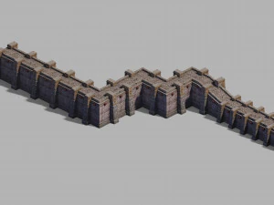 keizerlijke stad-shabak-stadsmuur 03 3D Model