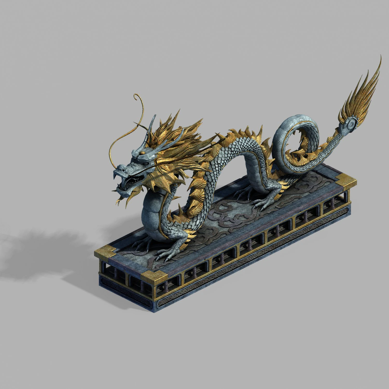 imperial city-shabak-dragon carving 02 3D Model .c4d .max .obj .3ds .fbx .stl .blend 