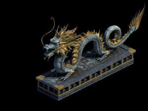 imperial city-shabak-dragon carving 02 Modello 3D
