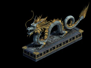imperial city-shabak-dragon carving 02 3D Model