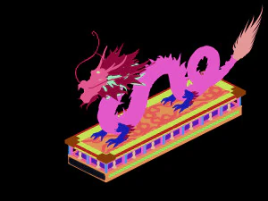 imperial city-shabak-dragon carving 02 3D Model