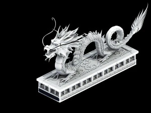 imperial city-shabak-dragon carving 02 3D Model