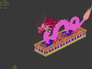 imperial city-shabak-dragon carving 02 3D Model