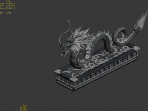 imperial city-shabak-dragon carving 02 3D Model