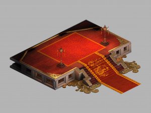royal palace-wall-small steps 3D Model