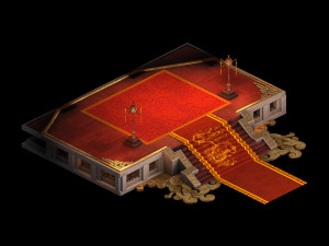 royal palace-wall-small steps Modello 3D
