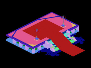 royal palace-wall-small steps Modello 3D