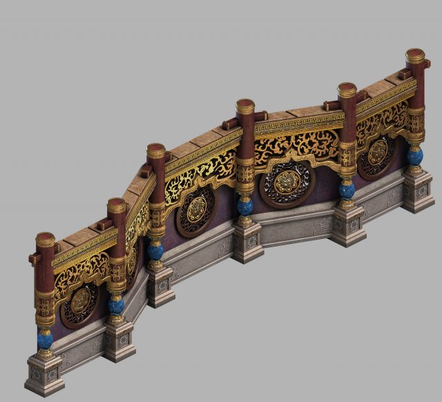 royal palace-shabak-royal palace wall 02 3D Model .c4d .max .obj .3ds .fbx .stl .blend 