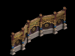 royal palace-shabak-royal palace wall 02 3D Model