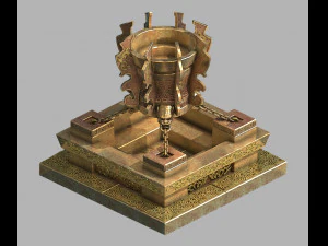 царський палац-шабак-золотий триножник 3D Модель