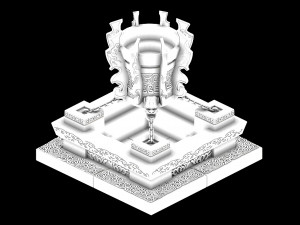royal palace-shabak-golden tripod Model 3D