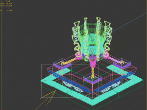 royal palace-shabak-golden tripod Model 3D