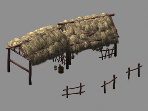 architecture-desert-thatched shed 12 3D मॉडल
