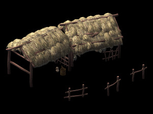 architecture-desert-thatched shed 12 3D Model