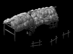architecture-desert-thatched shed 12 3D Model
