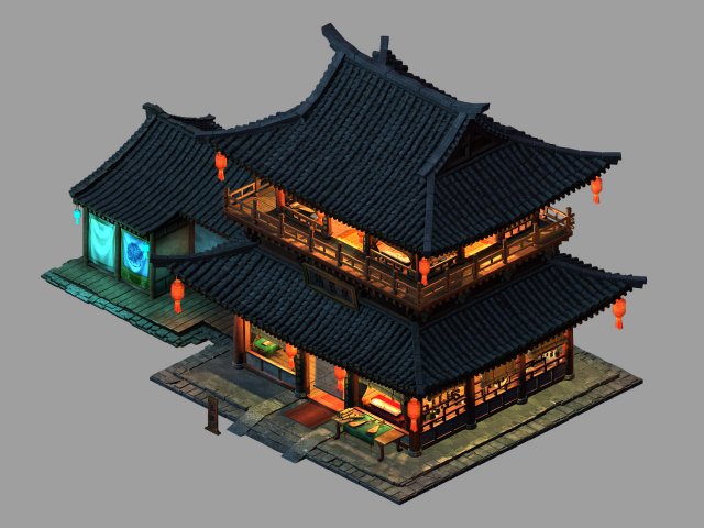 architecture-shang dynasty-music shop-25 3D Model .c4d .max .obj .3ds .fbx .stl .blend 