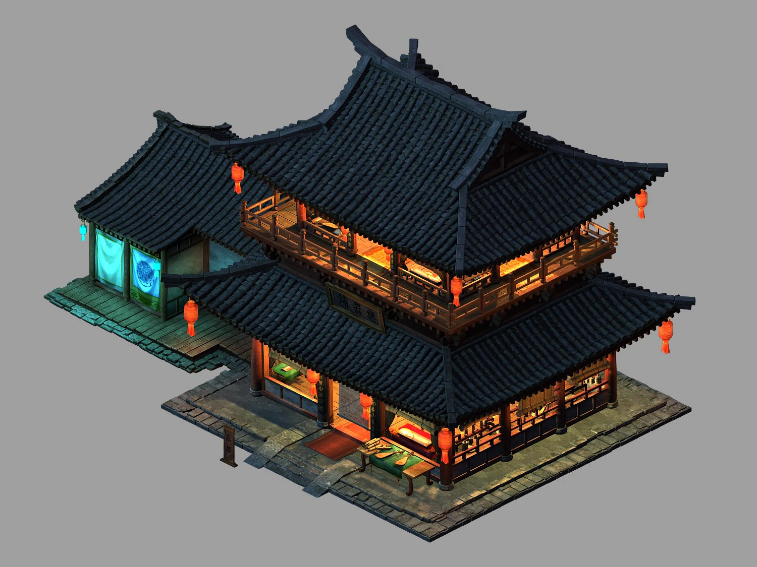 architecture-shang dynasty-music shop-25 3D Model .c4d .max .obj .3ds .fbx .stl .blend 